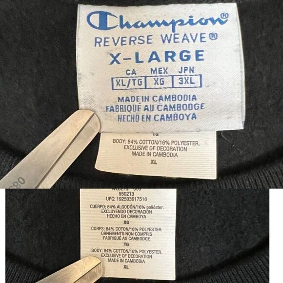 Champion WMNS XL‎ Sweatshirt Crop Cut Off Reverse Weave Crew Old English Fall - Picture 11 of 11